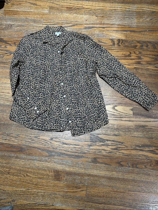 J. Crew Tops - J. Crew Leopard Print Button-Up Shirt in Black and Tan